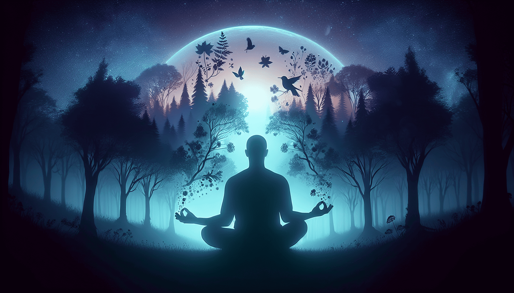 Illustration of a person meditating