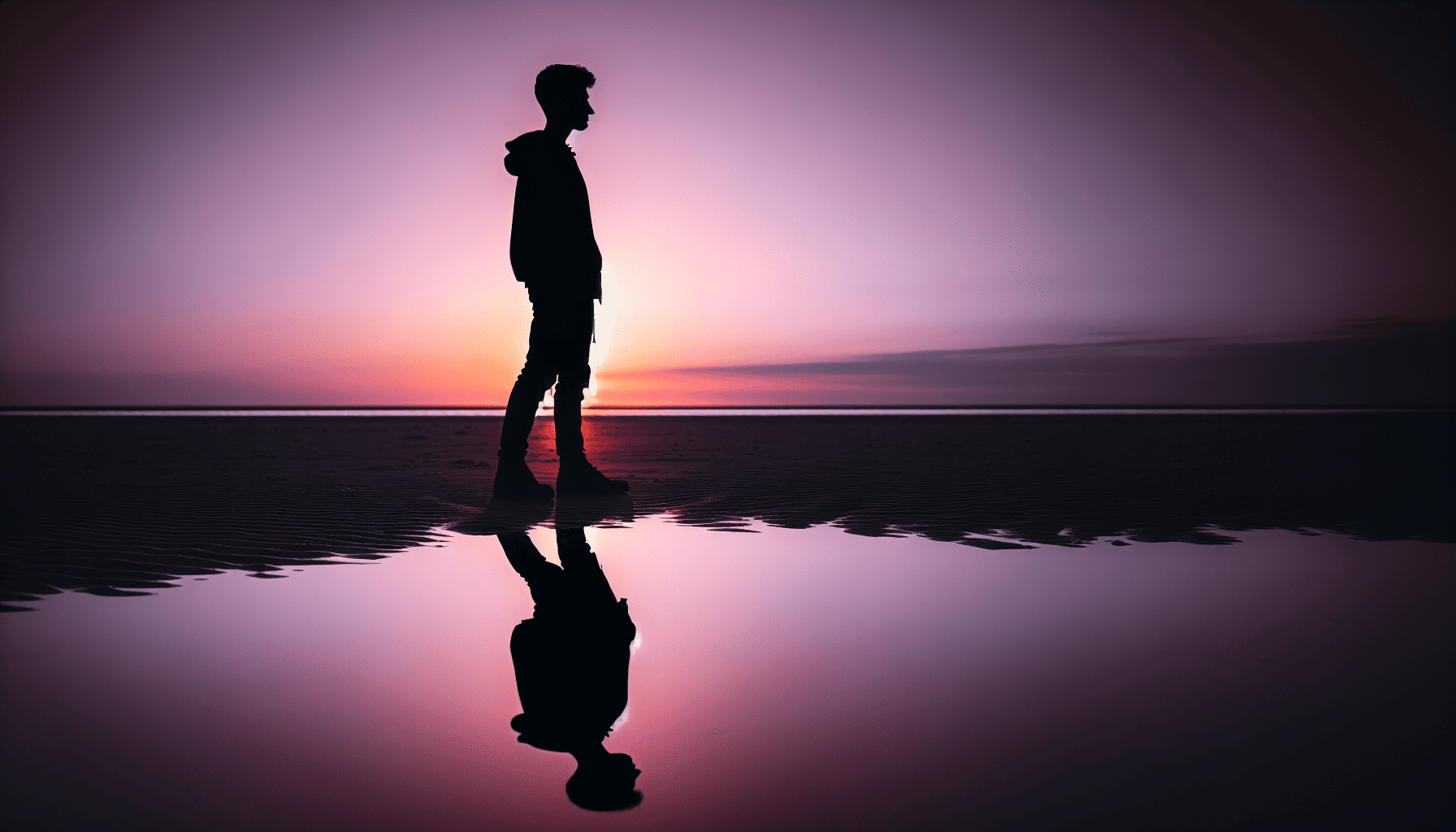 Illustration of a person looking at their own shadow
