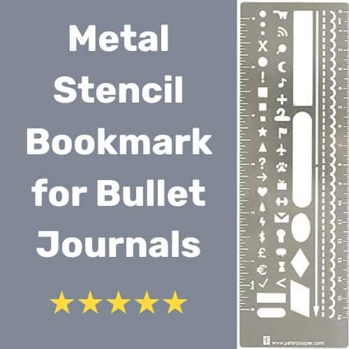 Metal Stencil Bookmark for Bullet Journals